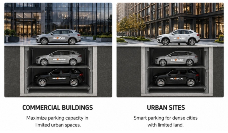PFPP Pit Four Post Parking System Hidden Underground Parking for Premium and Space-Limited Projects 2 PFPP Pit Four Post Parking System ที่จอดรถใต้ดินที่ซ่อนอยู่สำหรับโครงการระดับพรีเมียมและพื้นที่จำกัด 2
