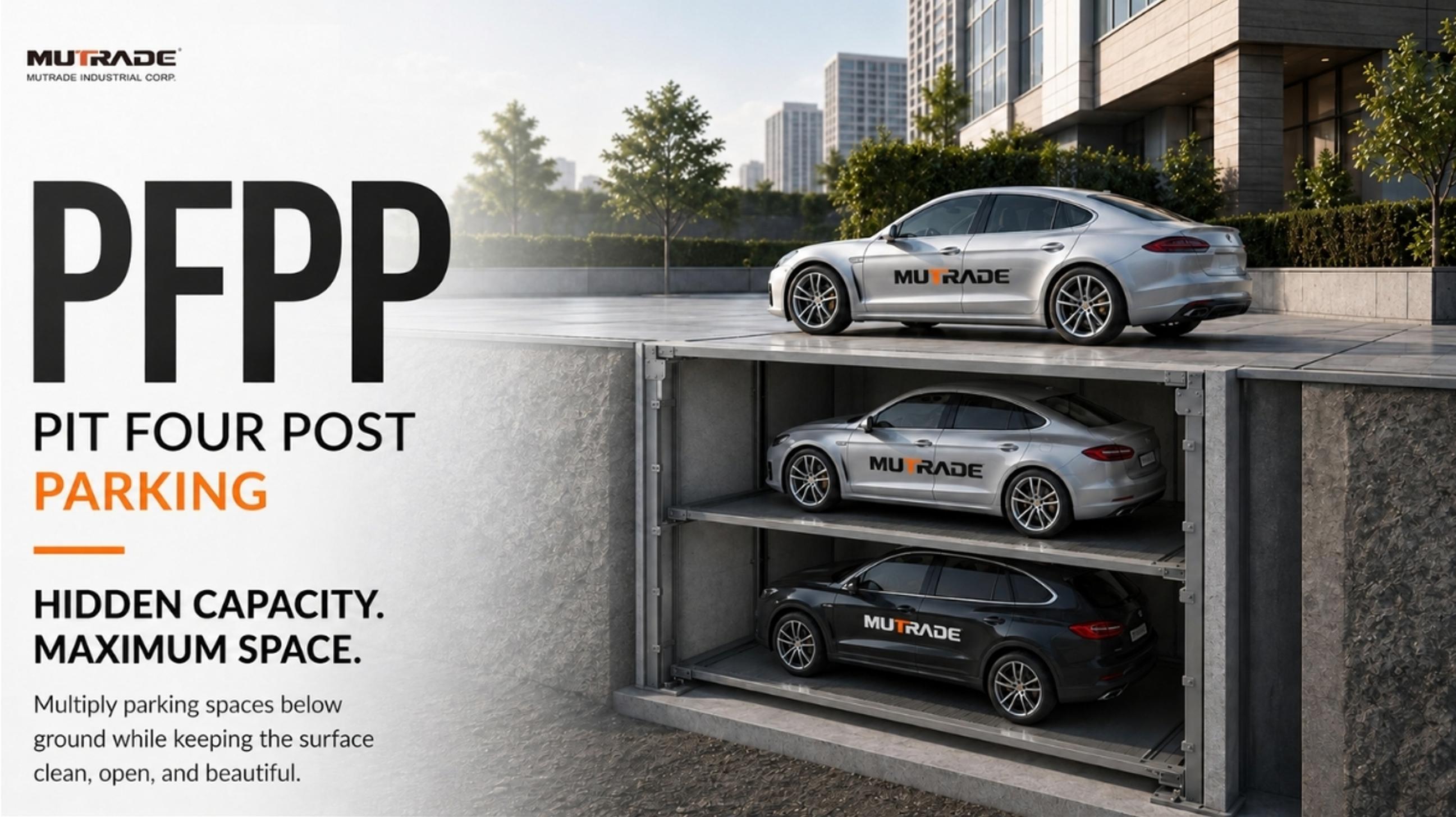 PFPP Pit Four Post Parking System Hidden Underground Parking for Premium and Space-Limited Projects 2 PFPP Pit Four Post Parking System ที่จอดรถใต้ดินที่ซ่อนอยู่สำหรับโครงการระดับพรีเมียมและพื้นที่จำกัด 2